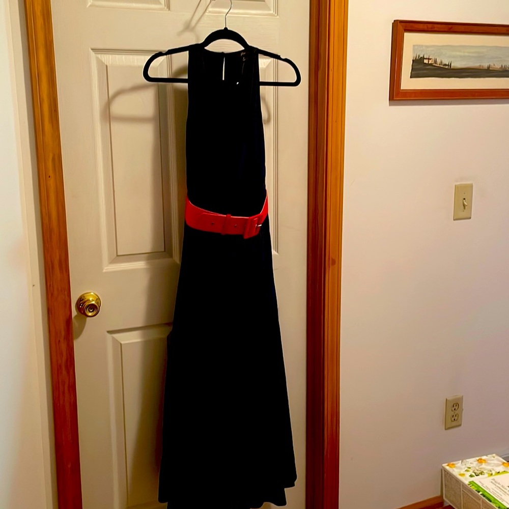 BWT midi dress with red belt